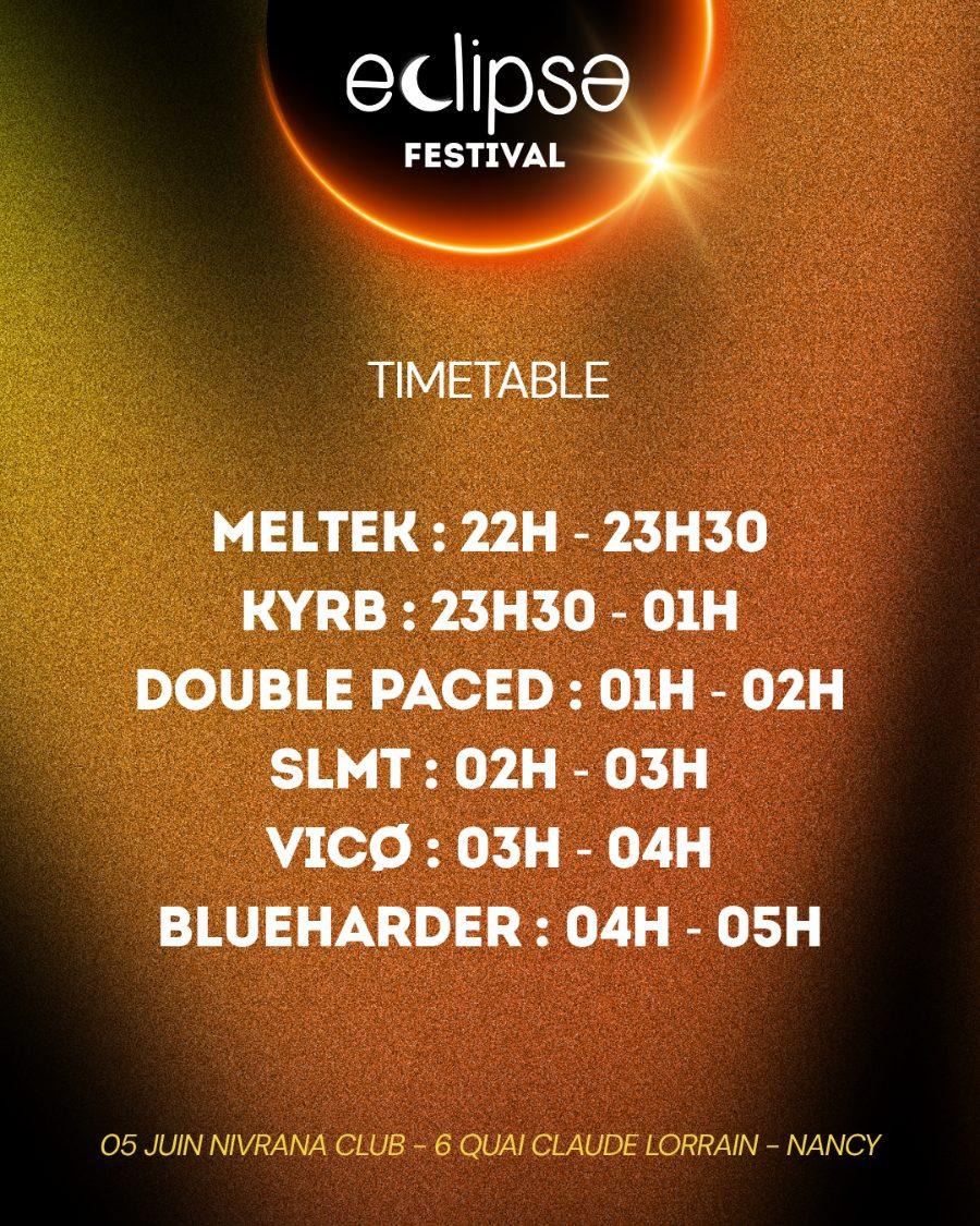 Timetable du 5 juin